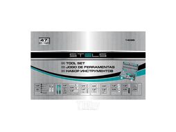 Набор инструмента, 1/4", Cr-V, S2, усиленный кейс, 47 предм. STELS 14099