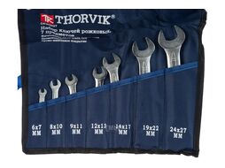 Набор ключей гаечных рожковых в сумке, 6-27 мм, 7 предметов Thorvik OEWS007