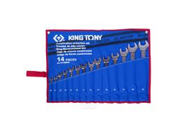Набор комбинированных ключей KING TONY 10-32 мм, чехол из теторона, 14 предметов 1214MRN