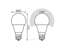 Лампа светодиодная Black 10Вт A60 2700К-4100К E27 930лм измен. цветов. темпер. GAUSS 102502110-T