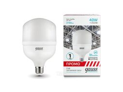 Лампа светодиодная Elementary 40Вт T120 4100К нейтр. бел. E27/E40 3150лм Promo GAUSS 60424