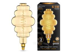 Лампа светодиодная филаментная Filament Honeycomb 8.5Вт 2000К тепл. бел. E27 660лм golden GAUSS 161802105