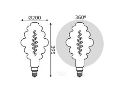 Лампа светодиодная филаментная Filament Honeycomb 8.5Вт 2000К тепл. бел. E27 660лм golden GAUSS 161802105
