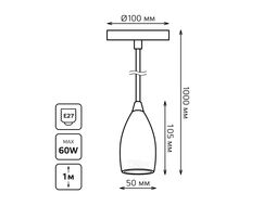 Светильник декоративный Decor Лофт E27 подвесной с проводом 1м черн. GAUSS PL031