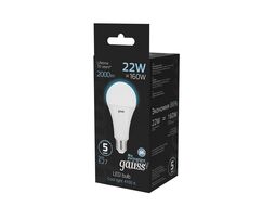Лампа светодиодная Black 22Вт A70 4100К нейтр. бел. E27 2000лм GAUSS 102502222