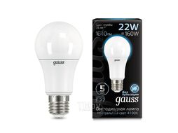 Лампа светодиодная Black 22Вт A70 4100К нейтр. бел. E27 2000лм GAUSS 102502222