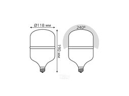 Лампа светодиодная Elementary 40Вт T120 6500К холод. бел. E27/E40 3150лм Promo GAUSS 60434