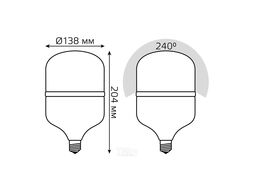 Лампа светодиодная Elementary 50Вт T140 6500К холод. бел. E27 4500лм 180-240В GAUSS 63235
