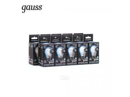 Лампа светодиодная филаментная Filament 10Вт A60 4100К нейтр. бел. E27 860лм диммир. milky GAUSS 102202210-D