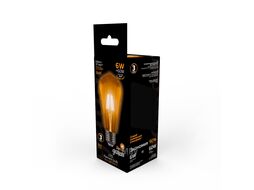 Лампа светодиодная филаментная Filament 6Вт ST64 2400К тепл. бел. E27 550лм golden GAUSS 102802006