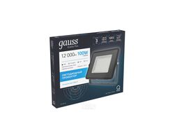 Прожектор светодиодный Qplus ДО 100Вт 6500К IP65 12000лм 175-265В черн. GAUSS 613511100