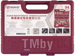 Набор инструмента универсальный 1/4", 1/2"DR с головками торцевыми MultiProf, 94 предмета Thorvik UTS0094MP