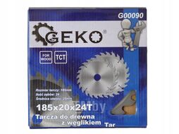 Диск пильный с напаянными зубцами из твердых сплавов 185х20х24T Geko G00090