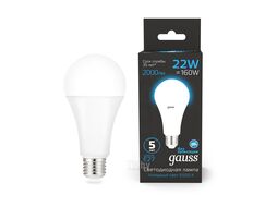 Лампа светодиодная Black 22Вт A70 6500К холод. бел. E27 2000лм GAUSS 102502322