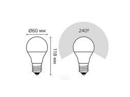 Лампа светодиодная Elementary 12Вт A60 4100К нейтр. бел. E27 1150лм GAUSS 23222