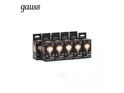 Лампа светодиодная филаментная Filament 5Вт шар 2700К тепл. бел. E14 420лм GAUSS 105801105