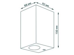 Светильник садово-парковый Cube НТУ 2х35Вт GU10 IP54 220-240В 50-60Гц 160х68х92 архитектурный настенный GAUSS GD159