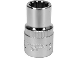 Головка торцевая spline 1/2" 6гр. 12мм L38мм CrV на держателе Yato YT-14824