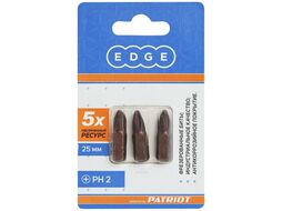 Бита EDGE by PATRIOT PH2 длина 25 мм, 3шт в блистере