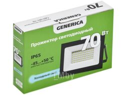 Прожектор светодиодный СДО 001-70 6500К IP65 черн. GENERICA LPDO501-070-65-K02-G