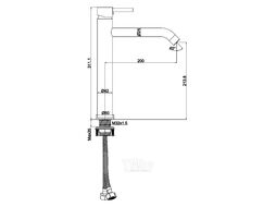 Смеситель для раковины Maxonor PURE LIFE SUPERIOR-7 черный PL1187-7
