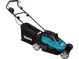Газонокосилка аккумуляторная MAKITA DLM 382 CM2 (18.0 В, 2 акк., 4.0 А/ч, Li-Ion, шир. 380 мм, выс. 25-75 мм, пластм. корпус, травосборник 40)