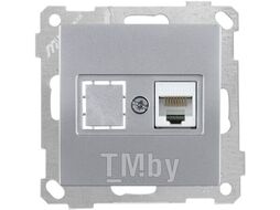 Розетка компьютерная 1xRJ45 (Cat5e) серебро, ELITRA, MUTLUSAN
