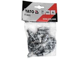 Заклепки резьбовые с винтом алюминиевые М6, 20шт. Yato YT-36202