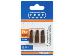 Бита EDGE by PATRIOT PZ3 длина 25 мм, 3шт в блистере