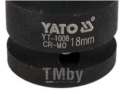 Головка торцевая ударная 1/2" 6гр. 18мм L39мм CrMo Yato YT-1008