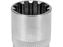 Головка торцевая spline 1/2" 6гр. 17мм L38мм CrV на держателе Yato YT-14829