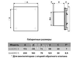 Вентилятор стеновой бытовой, ERA QUADRO 4C