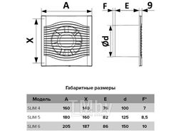 Вентилятор стеновой бытовой, ERA SLIM 4C Champagne