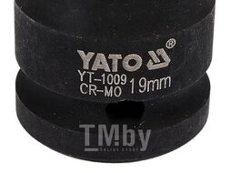 Головка торцевая ударная 1/2" 6гр. 19мм L39мм CrMo Yato YT-1009