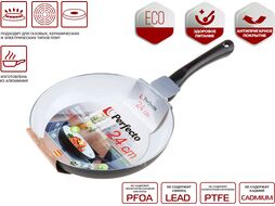 Сковорода ф 24х4.5 см, алюм., натур.керам.антиприг. покр., серия GREEN ENERGY, PERFECTO LINEA