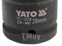 Головка торцевая ударная 3/4" 6гр. 28мм L53мм CrMo Yato YT-1078
