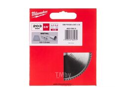 Пильный диск для циркулярной пилы по металлу 203x5/8"x1,6x70 MILWAUKEE 4932478815