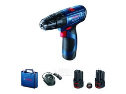 Аккум. ударная дрель-шуруповерт BOSCH GSB 120-LI в чем. (12.0 В, 2 акк., 2.0 А/ч Li-Ion, 2 скор., 28 Нм, шурупы до 7 мм, сверление в металле до 6 мм)