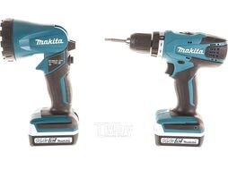 Аккум. дрель-шуруповерт MAKITA DF 347 DWLE в чем. + фонарь (14.4 В, 2 акк., 1.5 А/ч Li-Ion, 2 скор., 30 Нм, шурупы до 8 мм)