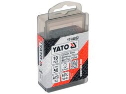 Биты в наборе 1/4"х50мм (10шт) S2 HRC58-61 Yato YT-04832