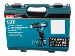 Аккум. дрель-шуруповерт MAKITA DF 333 DWYE в чем. (12.0 В, 2 акк., 1.5 А ч Li-Ion, 2 скор., 30 Нм, шурупы до 8 мм)