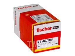Дюбель-гвоздь N 6x80 F с цилиндрическим бортиком (100шт) Fischer 513842K