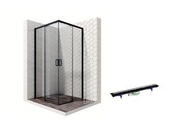 Комплект душевого ограждения с линейным трапом Ambassador Set 11011203-PR3, 90 х 90 см