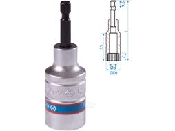 Головка для шуруповерта двенадцатигранная 1/4", 19 мм, L = 80 мм KING TONY 76B819M
