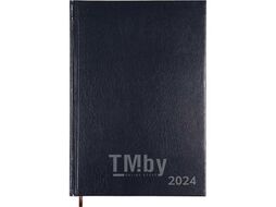 Ежедневник 2024 А5 140*210 мм, 352 стр, темно-синий, тв. обл., бумвинил, тиснение фольгой Attomex 2332496