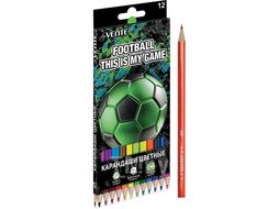 Карандаши 12цв "Football" 2М, шестигранные, в картонной уп. deVente 5022321