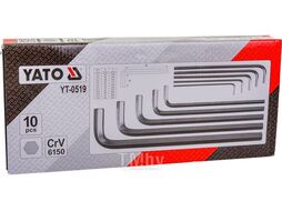 Набор ключей HEX (6-гр.) удл. 3,0-17мм CrV (10пр.) Yato YT-0519