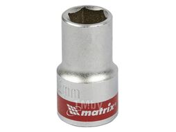 Головка торцевая, 12 мм, 6-гранная, CrV, под квадрат 1/2", хромированная MATRIX MASTER 13112