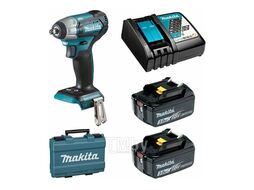 Аккум. ударный гайковерт MAKITA DTW 180 RFE в чем. (18.0 В, 2 акк., 3.0 А/ч Li-Ion, посадочн. квадрат 3/8 ", 180 Нм, вес 1.2 кг)