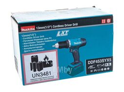 Аккум. дрель-шуруповерт MAKITA DDF 453 SYX5 в кор. (18.0 В, 1 акк., 1.5 А/ч Li-Ion, 2 скор., 42 Нм, шурупы до 10 мм)